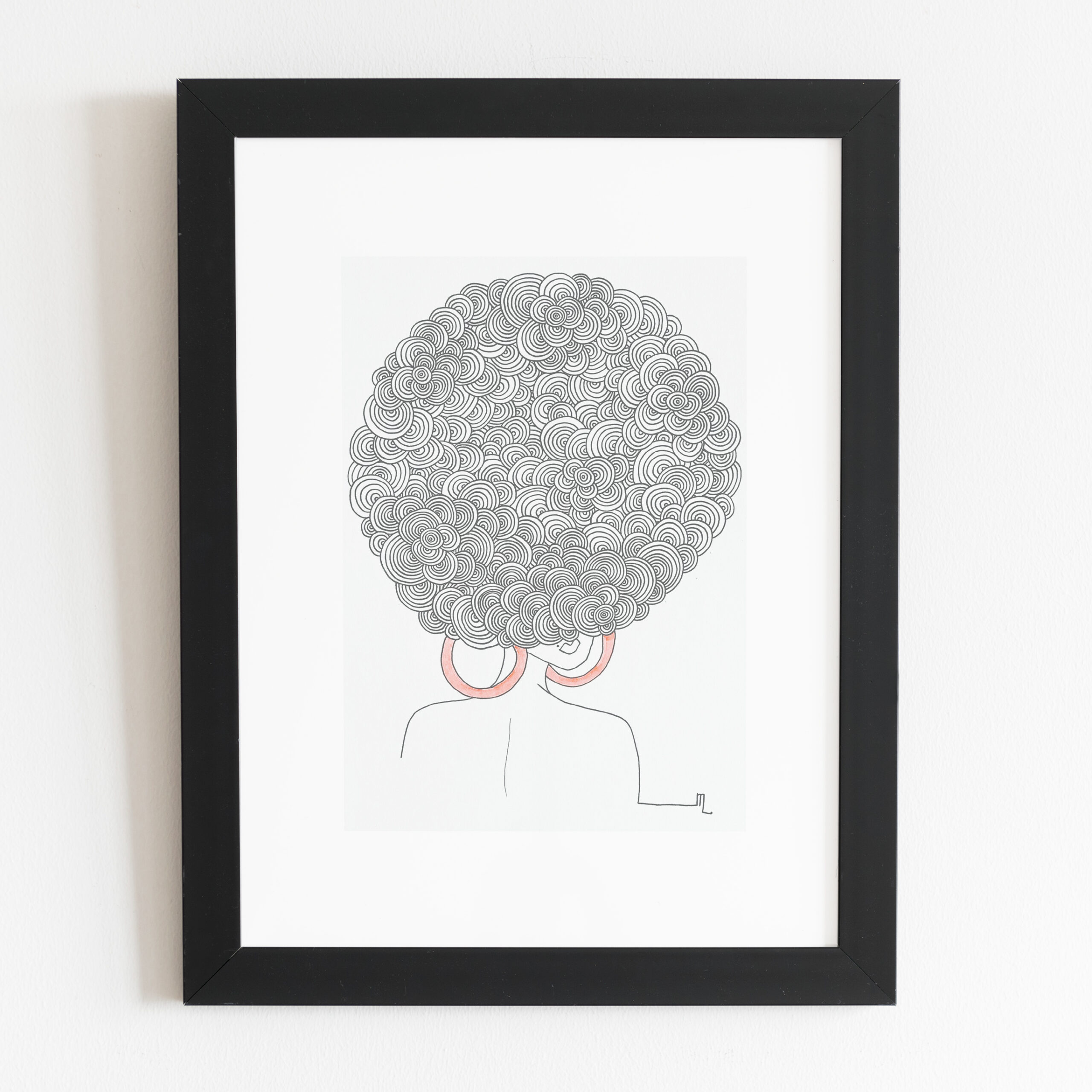 illustration dessin freelance femme cheveux hairstyle vinyle paris disquaire mlle louison