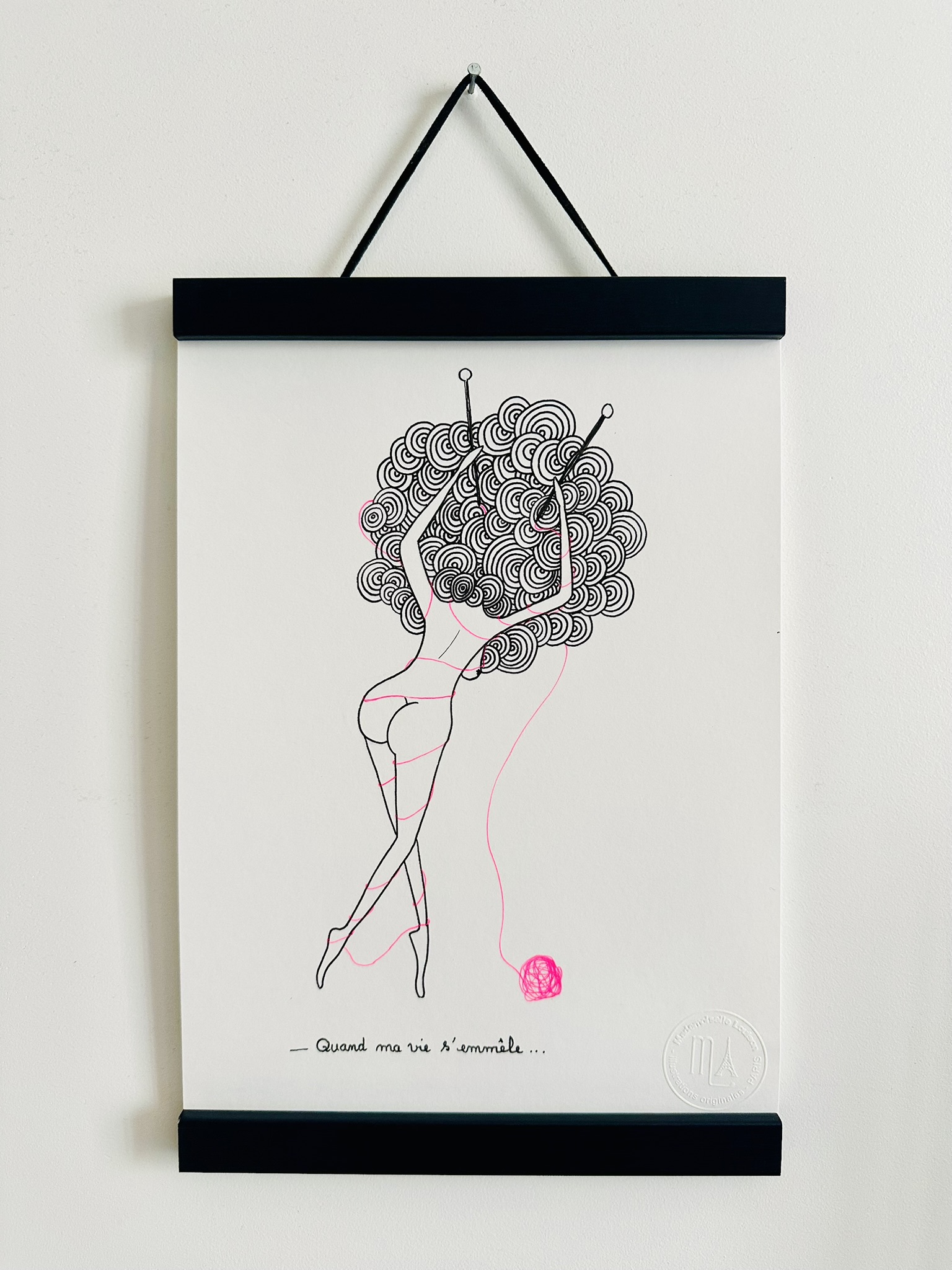 vie Illustration originale femme cheveux paris © Les P’tits Q libérés @mlle.louison.art