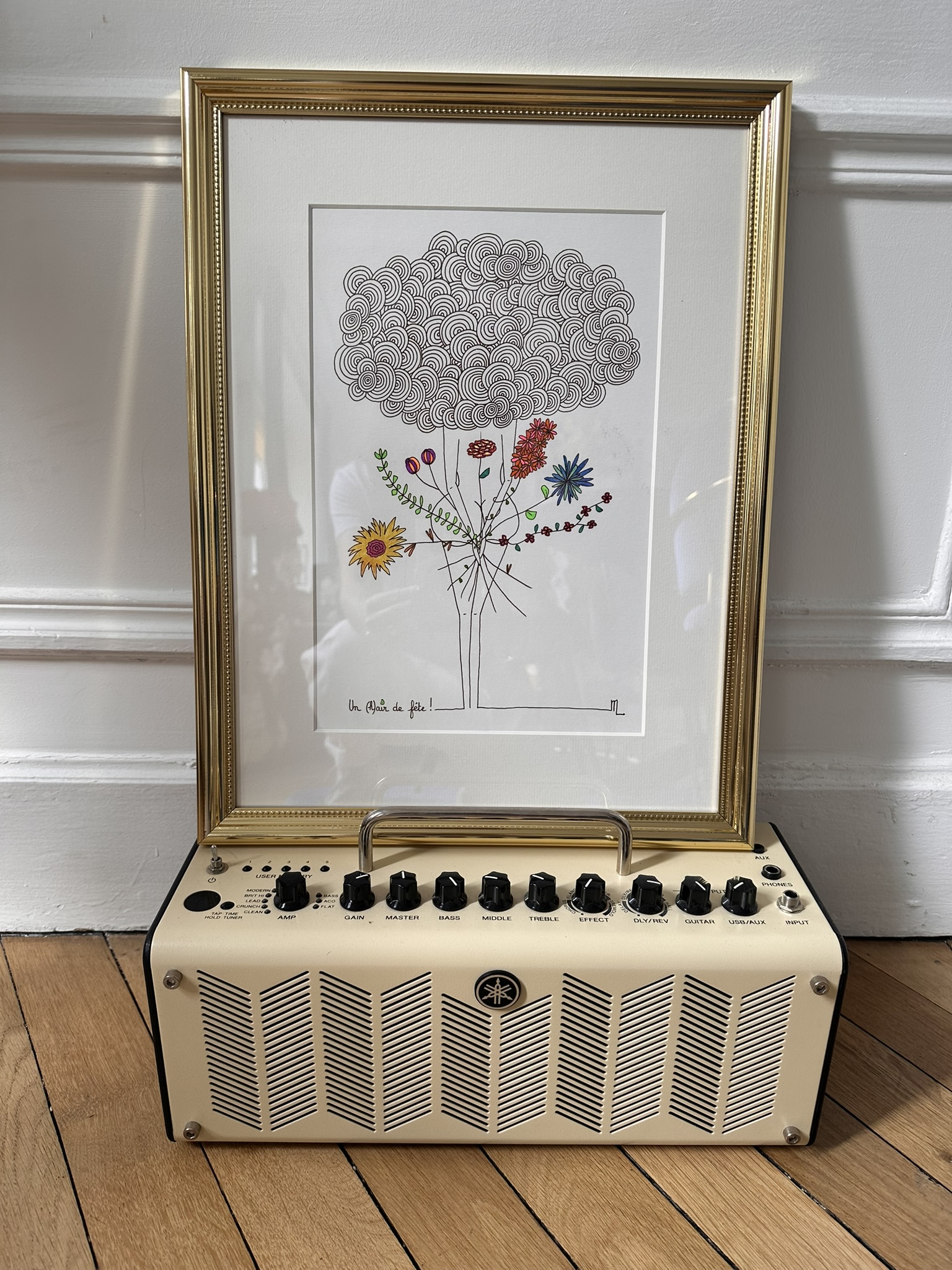 un air de fête plaisir d'offrir fleurs dessin orginal femme libérée Mademoiselle Louison Paris
