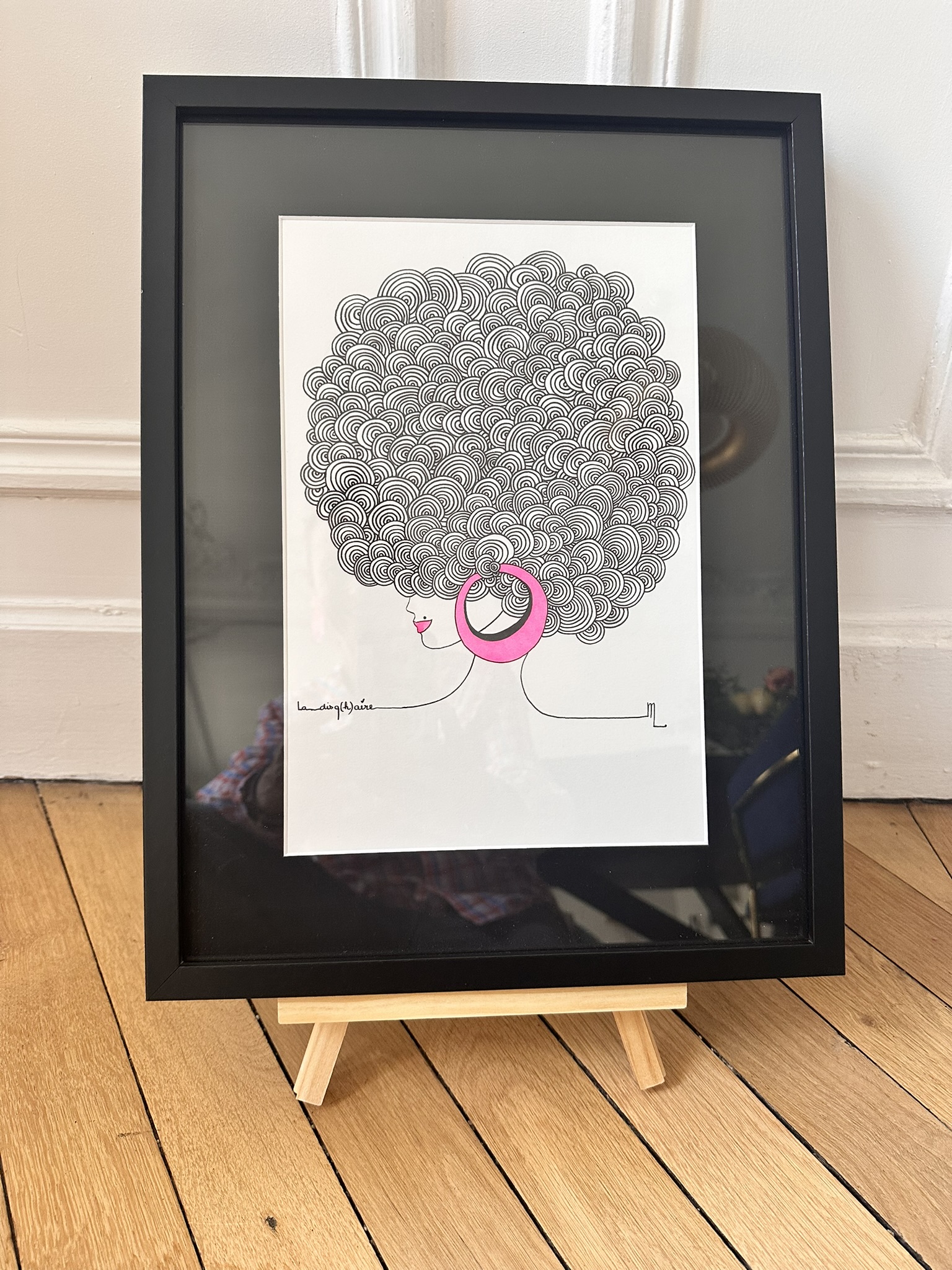 "La Disqu(h)aire" c'est l'amoureuse des vinyles dessin mlle louison