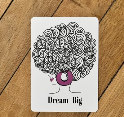 carte postale vinyle dream big mlle louison