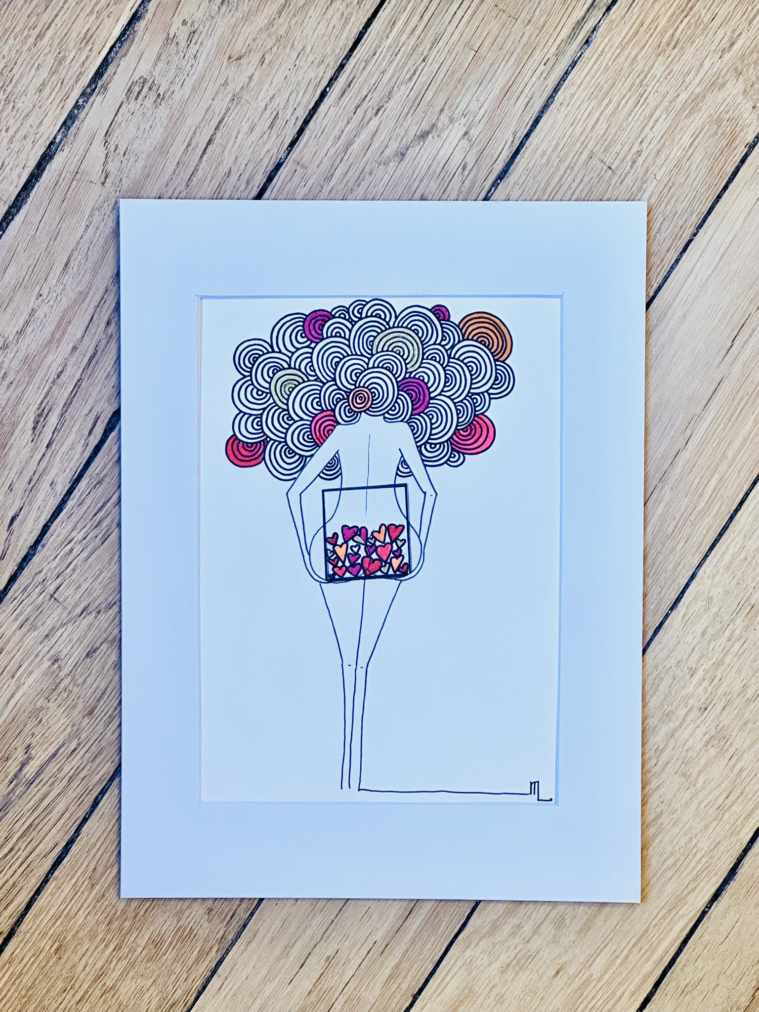 "Love box" c'est du big love pour vous, dessin de la collection Amour chez © Les P'tits Q libérés by Mademoiselle Louison®