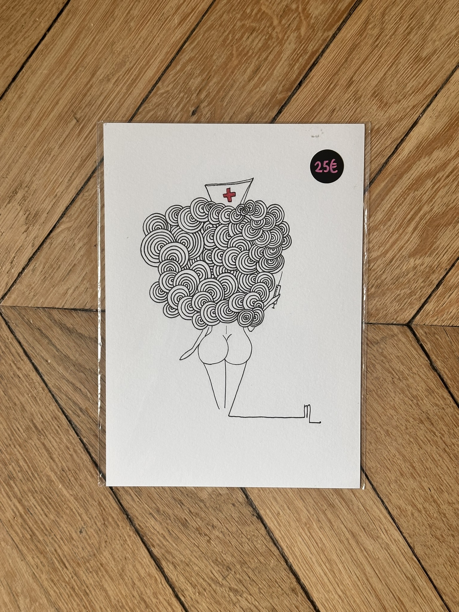 "Quick Check" prend la santé du bon côté, dessin de la collection Selfie chez © Les P'tits Q libérés by Mademoiselle Louison®