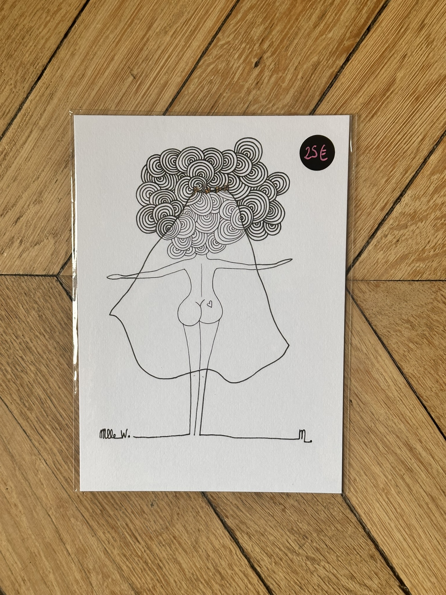 Mlle W wedding dessin femme mariage personnalisé abcédaire