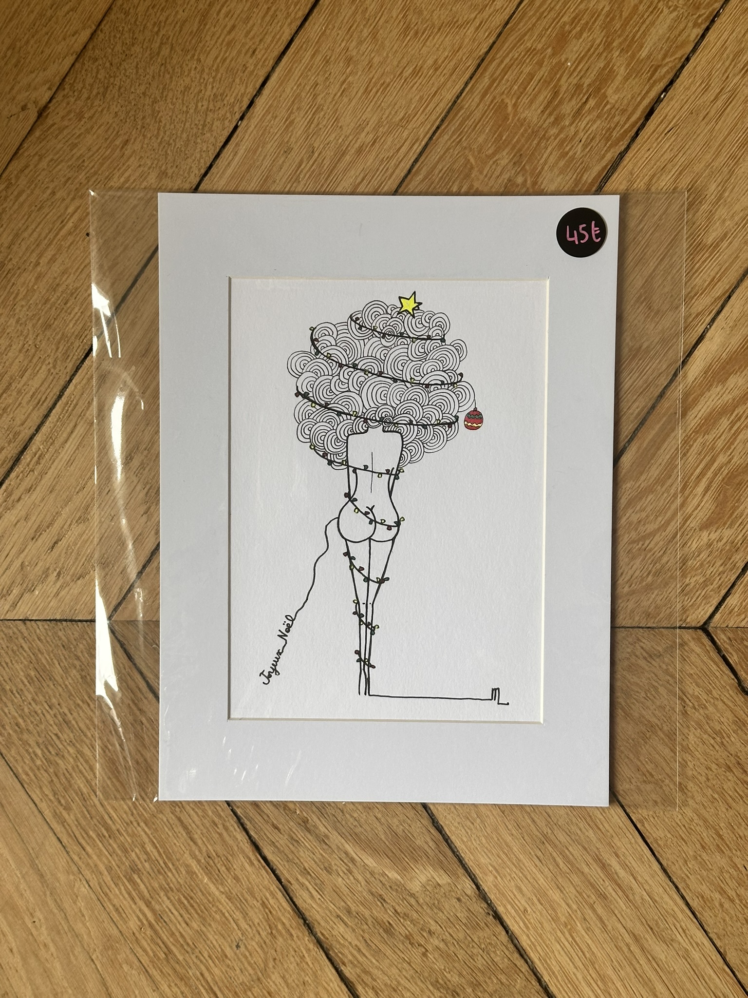 dessin artiste femme paris hair gift cadeau