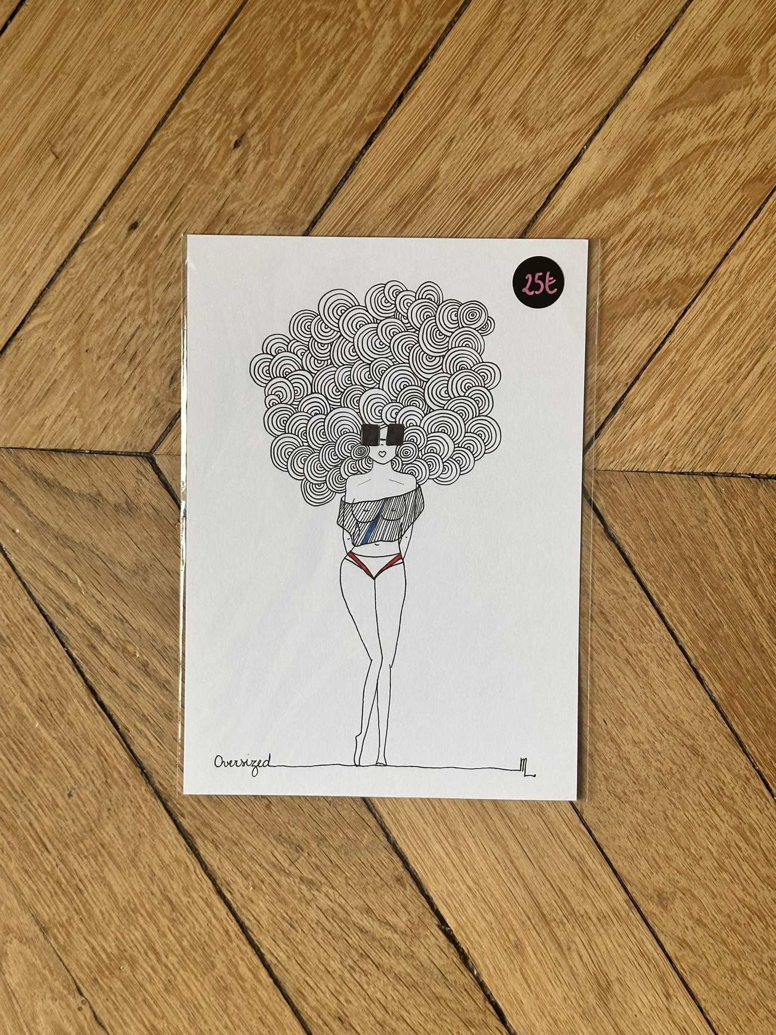 Oversized Mademoiselle Louison dessin femme summer