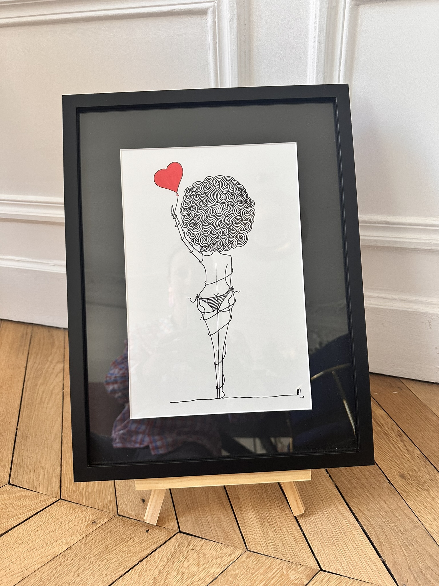 "L'ensorcelée" se laisse porter par l'amour, dessin de la collection Libérée chez © Les P'tits Q libérés by Mademoiselle Louison®