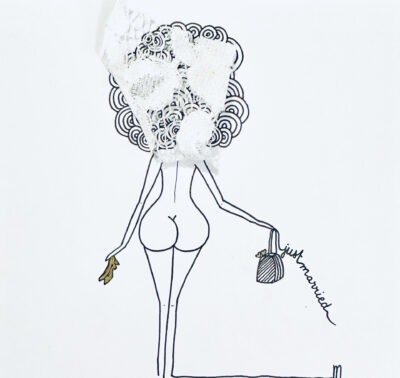 dessin mariée tissu robe dentelle mademoiselle louison just married